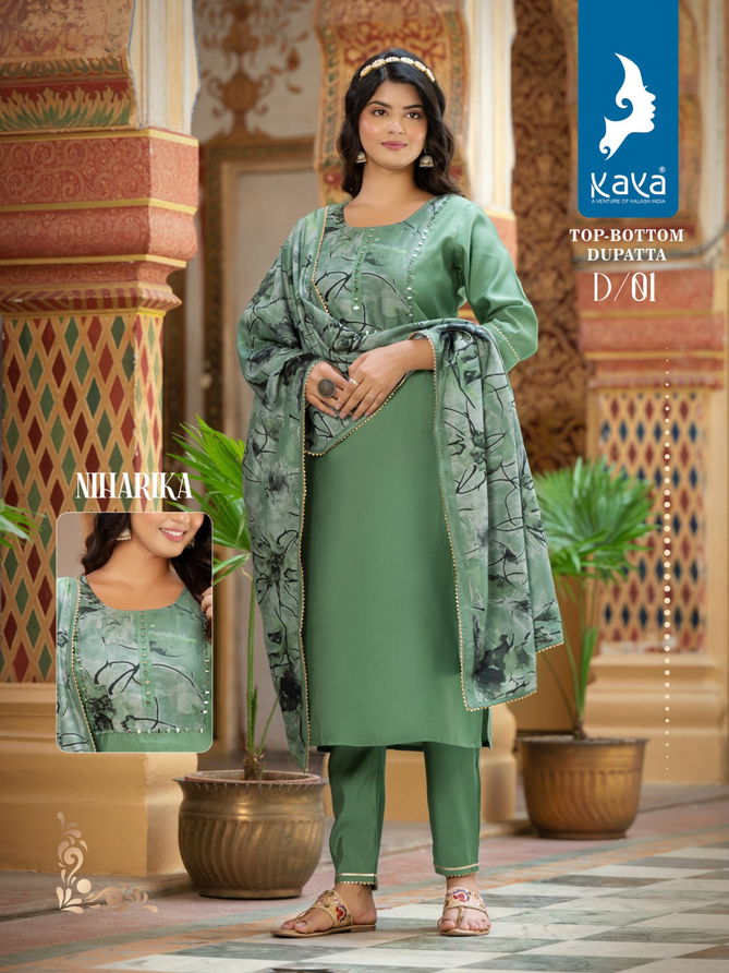 Niharika By Kaya Roman Silk Readymade Suits Catalog